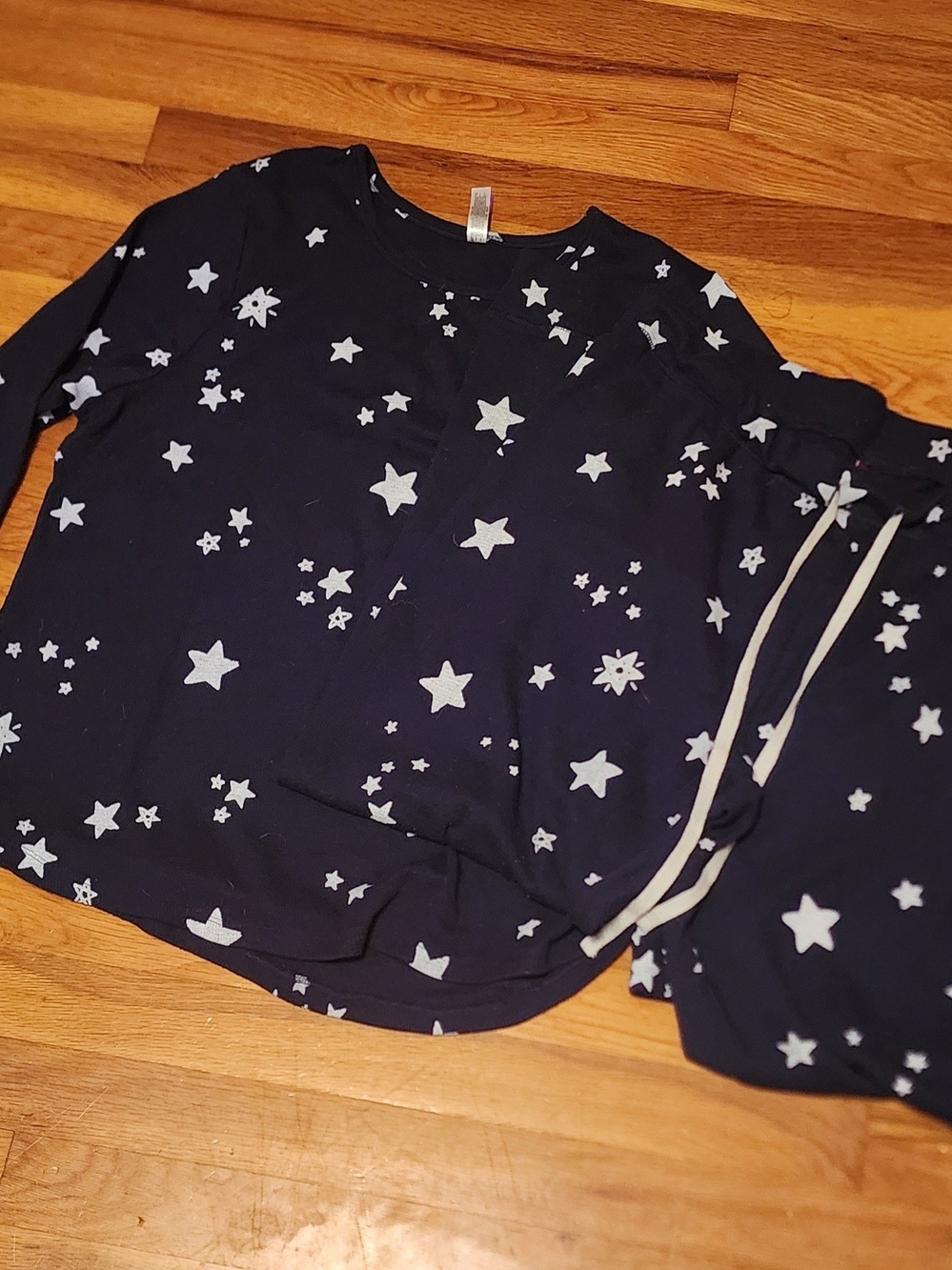 Plus Size Adore Me Navy Star-Print Pajama Set
